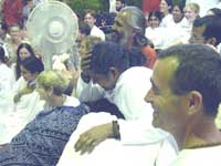 Amma giving darshan in Australia