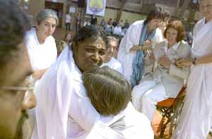 Amma giving darshan
