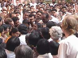 Amma with a group of people