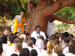 Amma with tour group