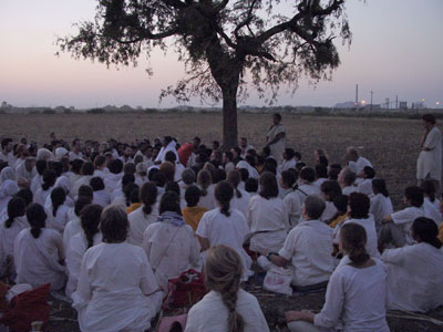 Amma with tour group