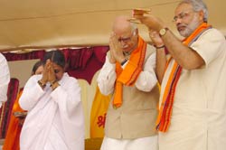 Amma with Advani and Modi