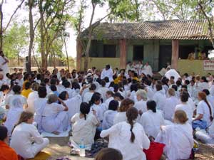 Amma with tour group in Pune