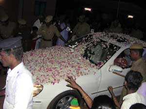 car with flowers