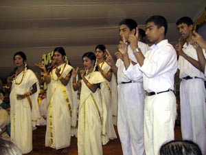 speech and hearing schools students performing for Amma