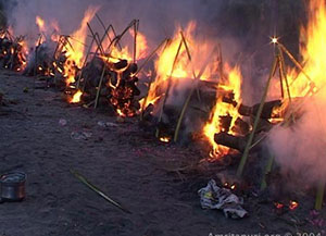 Mass cremation in Azhikkal