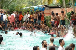 children swimming