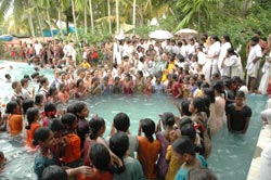 Onam celebration in the pool
