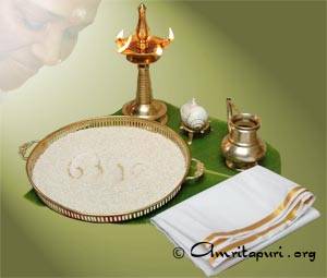 Amma’s Vidyaarambham, initiation into alphabets