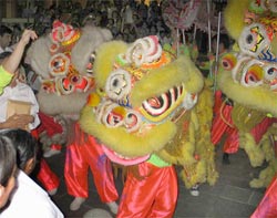 lion dance in Singapur