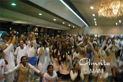 Devotees dancing