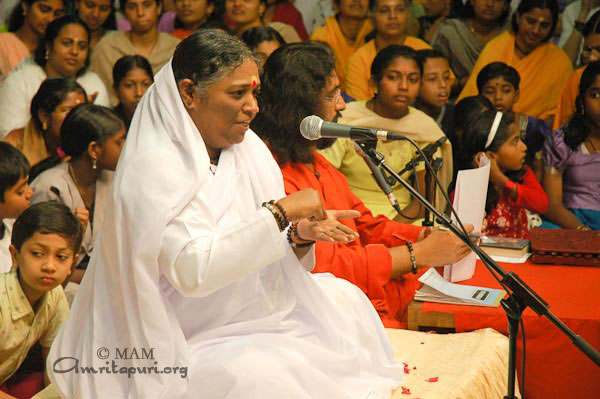 Amma initiating 'Hari Sree Ganapataye Namaha'