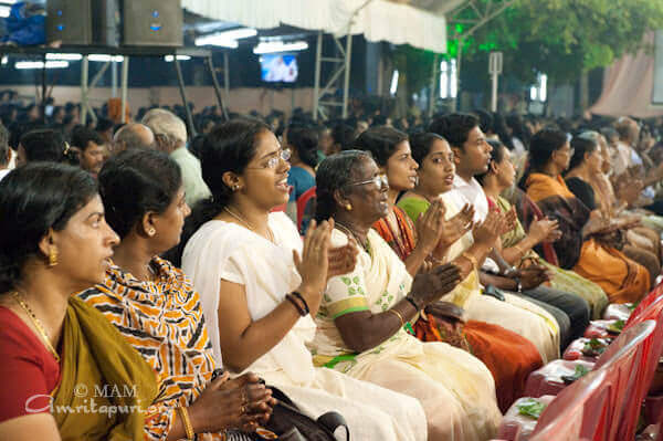 Devotees participating in Sanipuja