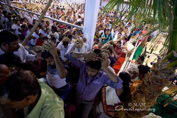 After the puja devotees heading to Brahmasthanam temple