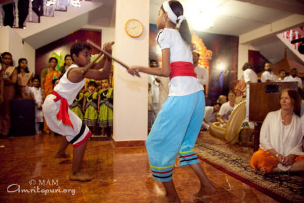 Kalaripayattu - traditional martial art - by the students of Amrita Vidyalayam