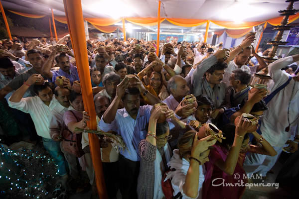 Devotees heading towards the temple