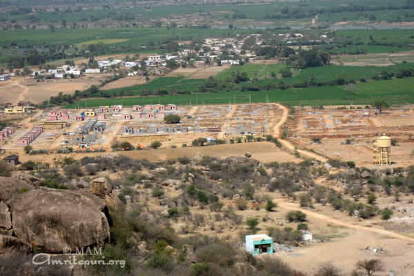 Site from a nearby hill top Shiva temple