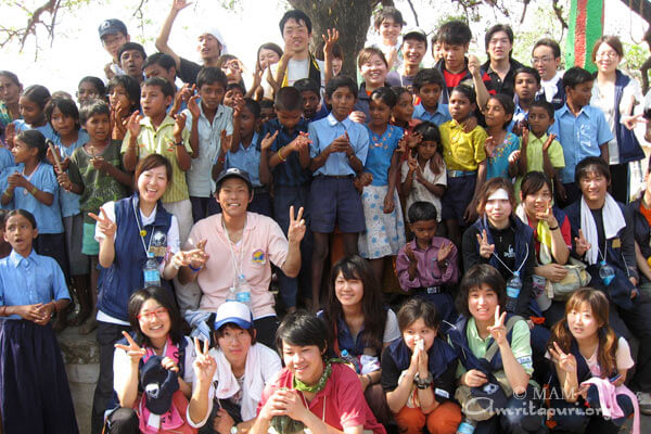 Spending time with local village children