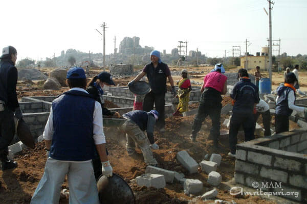 Foundation work - filling sand