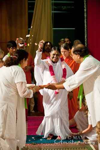 Welcoming padapuja in the evening