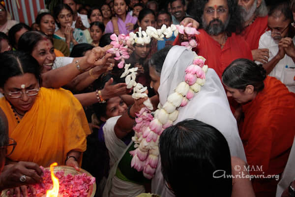 Upon Amma's arrival