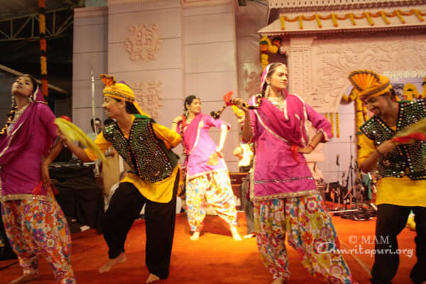 Amrita University students performing a group dance