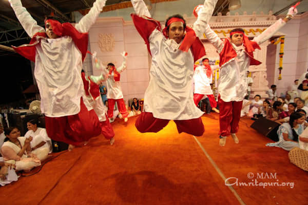 Amrita University students performing a group dance