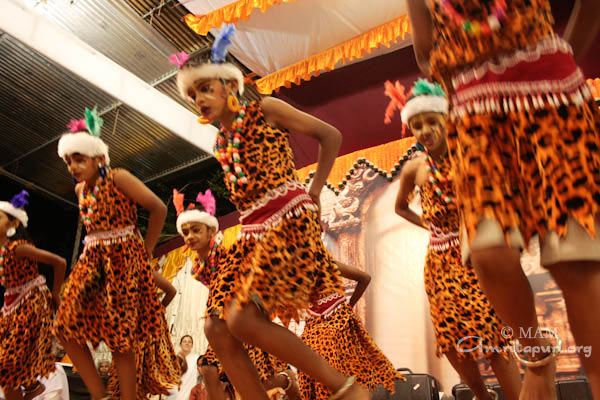 Amrita Vidyalayam children performing a tribal dance