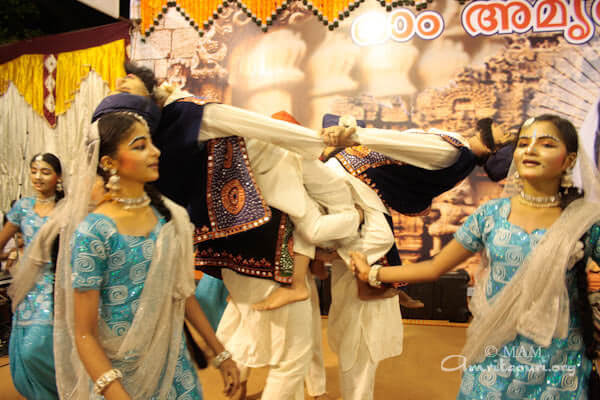 Amrita Vidyalayam children performing a Punjabi dance