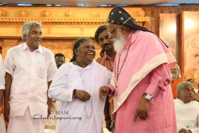 Amma with Bishop Mar Chrysostom Tirumeni