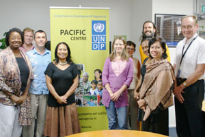 Br. Shantamrita with United Nations staff