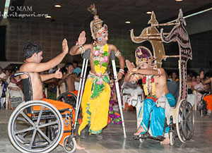 Bhagavad Gita on wheelchair