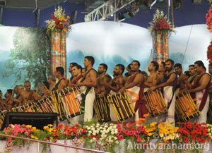 Panchari Melam – another Pooram at Amritapuri