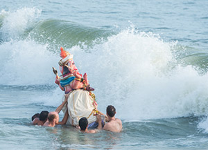 Ganesh Visarjan at Amritapuri