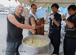 Flood relief work in Japan