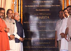 Foundation stone laid for 2,000-bed Amrita Hospital in Delhi NCR