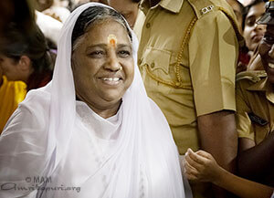 Amma arrived back in Amritapuri