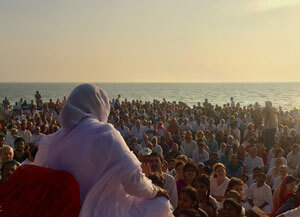 Amma at the beach