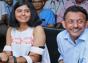 Upper double arm transplant at Amrita Hospital for a female recipient from a male donor