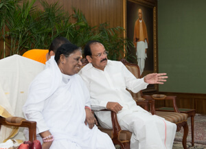 Amma is a great inspiration to the people who wanted to do something for society: Vice President Naidu