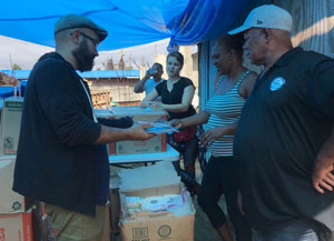 Food distribution in the island of Puerto Rico devastated by hurricanes