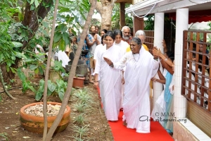 Amma looking at the plants