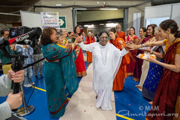 Amma arrives at the program hall Amma arrives at the program hall