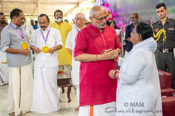 Vice President of India CP Radhakrishnan with Amma